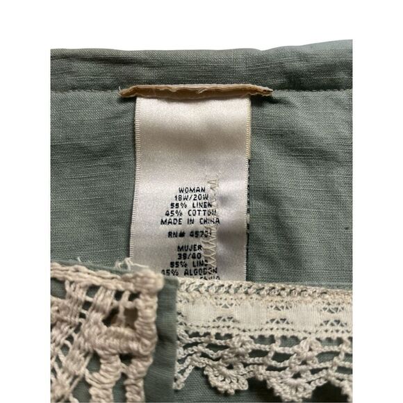 Handmade upcycled top sage green sz 18/20 - Picture 3 of 6